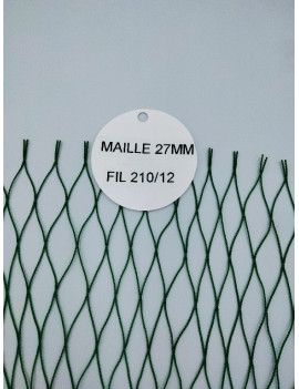 Nappe filet polyamide 27mm fil 210/12 vert